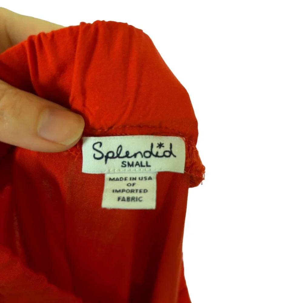 Splendid Red Orange Strapless Dress Women’s Small - Picture 4 of 7